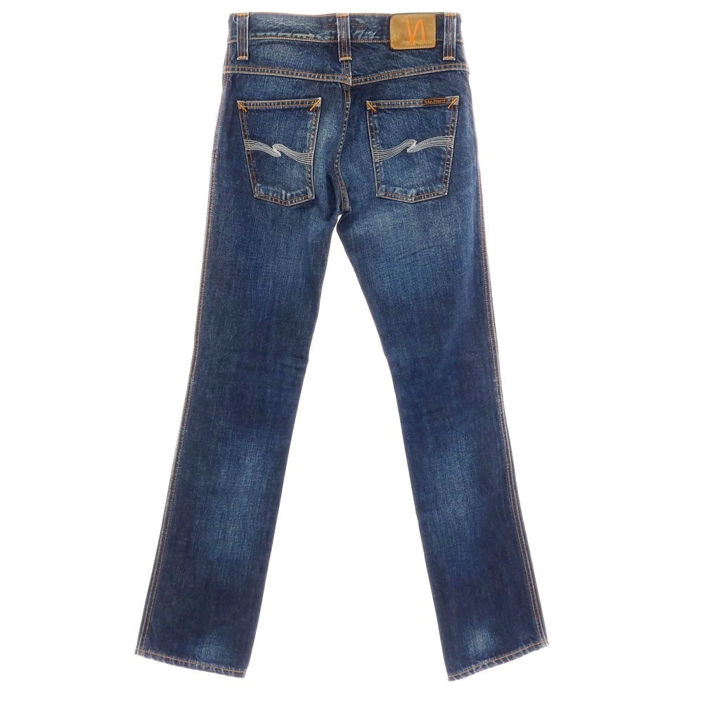 【中古】ヌーディージーンズ Nudie Jeans ユーズド加工 コットン デニムパンツ ジーンズ ネイビー【サイズ28】【 状態ランクA 】【 メンズ 】