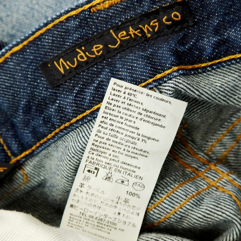 【中古】ヌーディージーンズ Nudie Jeans ユーズド加工 コットン デニムパンツ ジーンズ ネイビー【サイズ28】【 状態ランクA 】【 メンズ 】