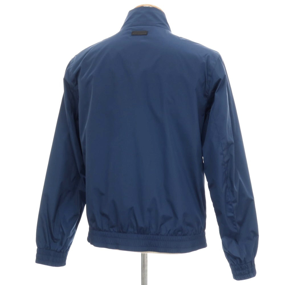 【中古】ジーゼニア Z Zegna ポリエステル スタンドカラー ダブルジップ スイングトップ ネイビーブルー【サイズS】【 状態ランクB 】【 メンズ 】