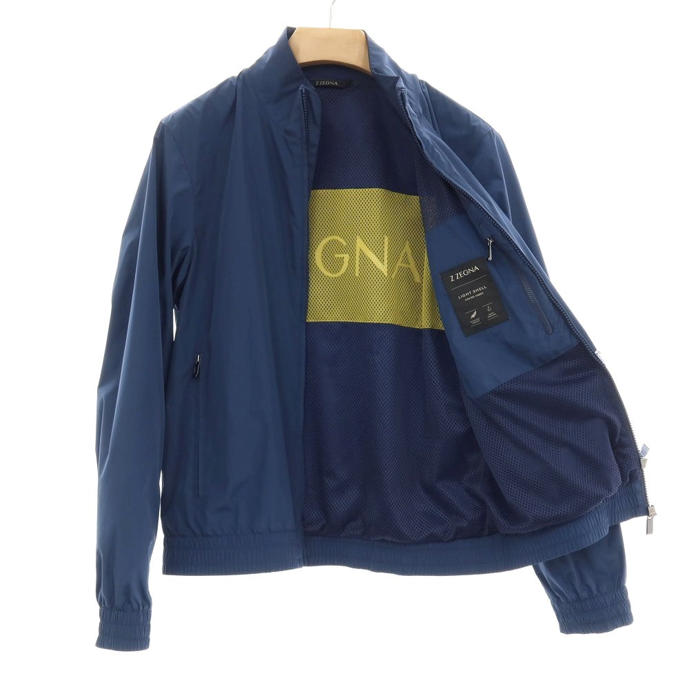 【中古】ジーゼニア Z Zegna ポリエステル スタンドカラー ダブルジップ スイングトップ ネイビーブルー【サイズS】【 状態ランクB 】【 メンズ 】[APD]