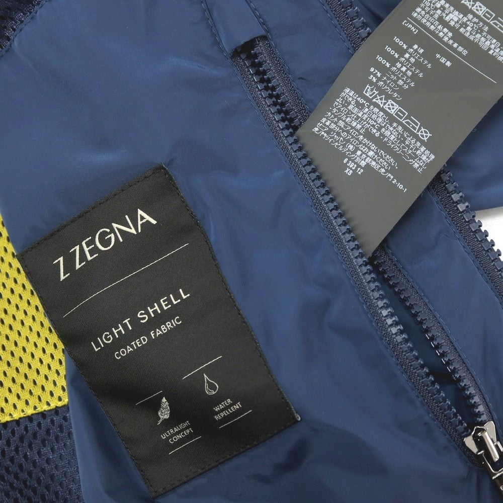 【中古】ジーゼニア Z Zegna ポリエステル スタンドカラー ダブルジップ スイングトップ ネイビーブルー【サイズS】【 状態ランクB 】【 メンズ 】