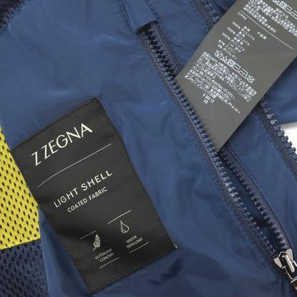 【中古】ジーゼニア Z Zegna ポリエステル スタンドカラー ダブルジップ スイングトップ ネイビーブルー【サイズS】【 状態ランクB 】【 メンズ 】