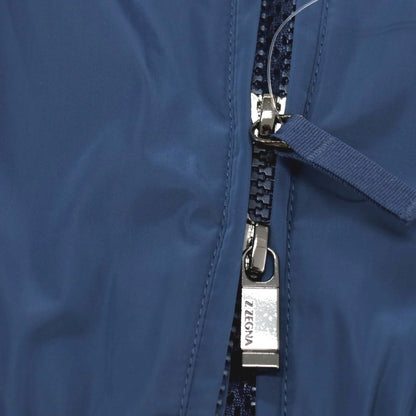 【中古】ジーゼニア Z Zegna ポリエステル スタンドカラー ダブルジップ スイングトップ ネイビーブルー【サイズS】【 状態ランクB 】【 メンズ 】