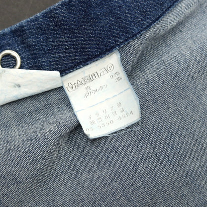 【中古】ジャンネット giannetto ストレッチ コットン ワイドカラー ウエスタンシャツ ネイビー【サイズ38】【 状態ランクC 】【 メンズ 】