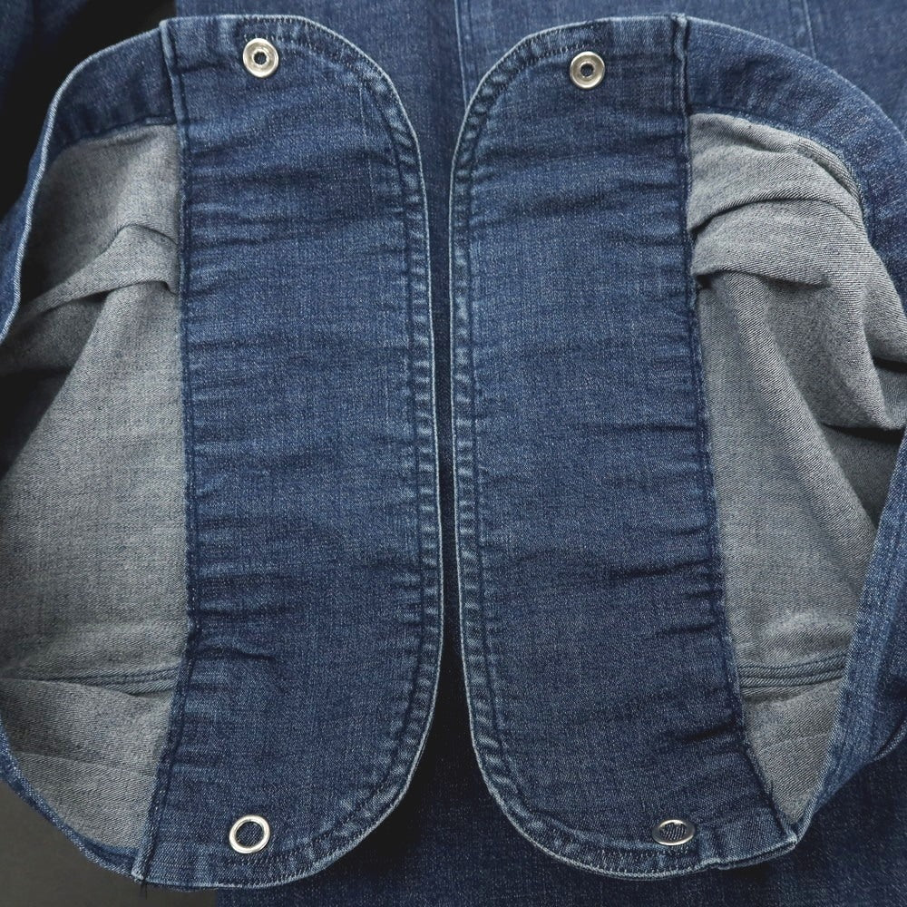 【中古】ジャンネット giannetto ストレッチ コットン ワイドカラー ウエスタンシャツ ネイビー【サイズ38】【 状態ランクC 】【 メンズ 】