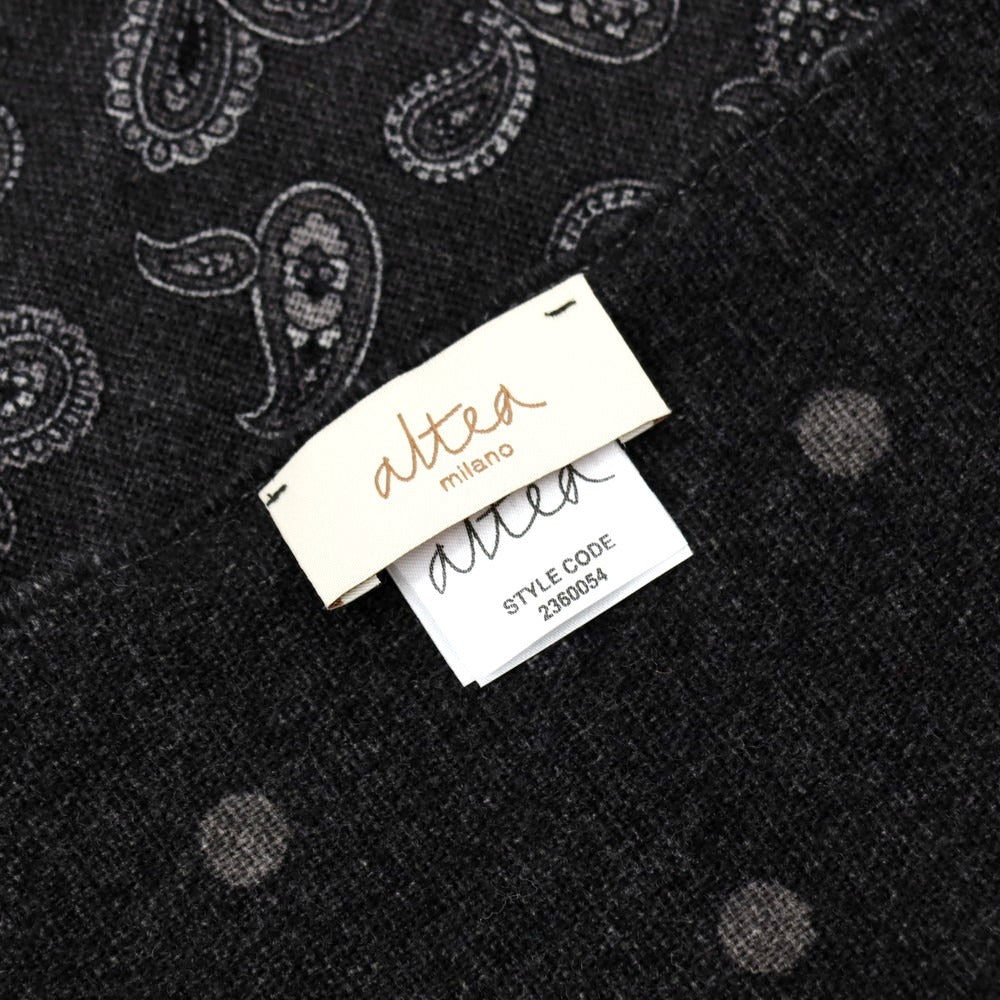 【中古】アルテア Altea ウール ペイズリー柄 ストール ダークグレー【 状態ランクB 】【 メンズ 】