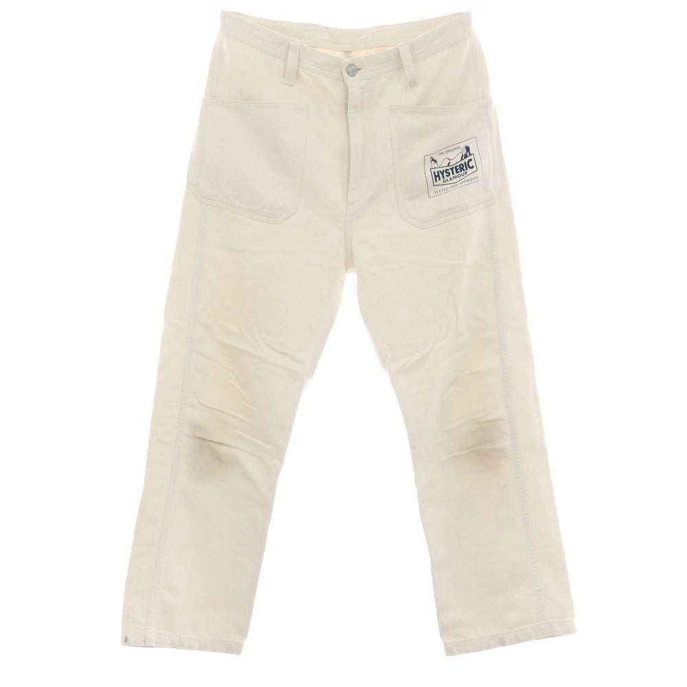 【中古】ヒステリックグラマー HYSTERIC GLAMOUR コットンリネン ワークパンツ アイボリー【 サイズS 】【 状態ランクC 】【 メンズ 】 [BPD]