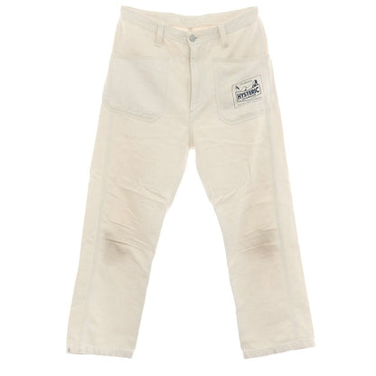 【中古】ヒステリックグラマー HYSTERIC GLAMOUR コットンリネン ワークパンツ アイボリー【サイズS】【 状態ランクC 】【 メンズ 】
