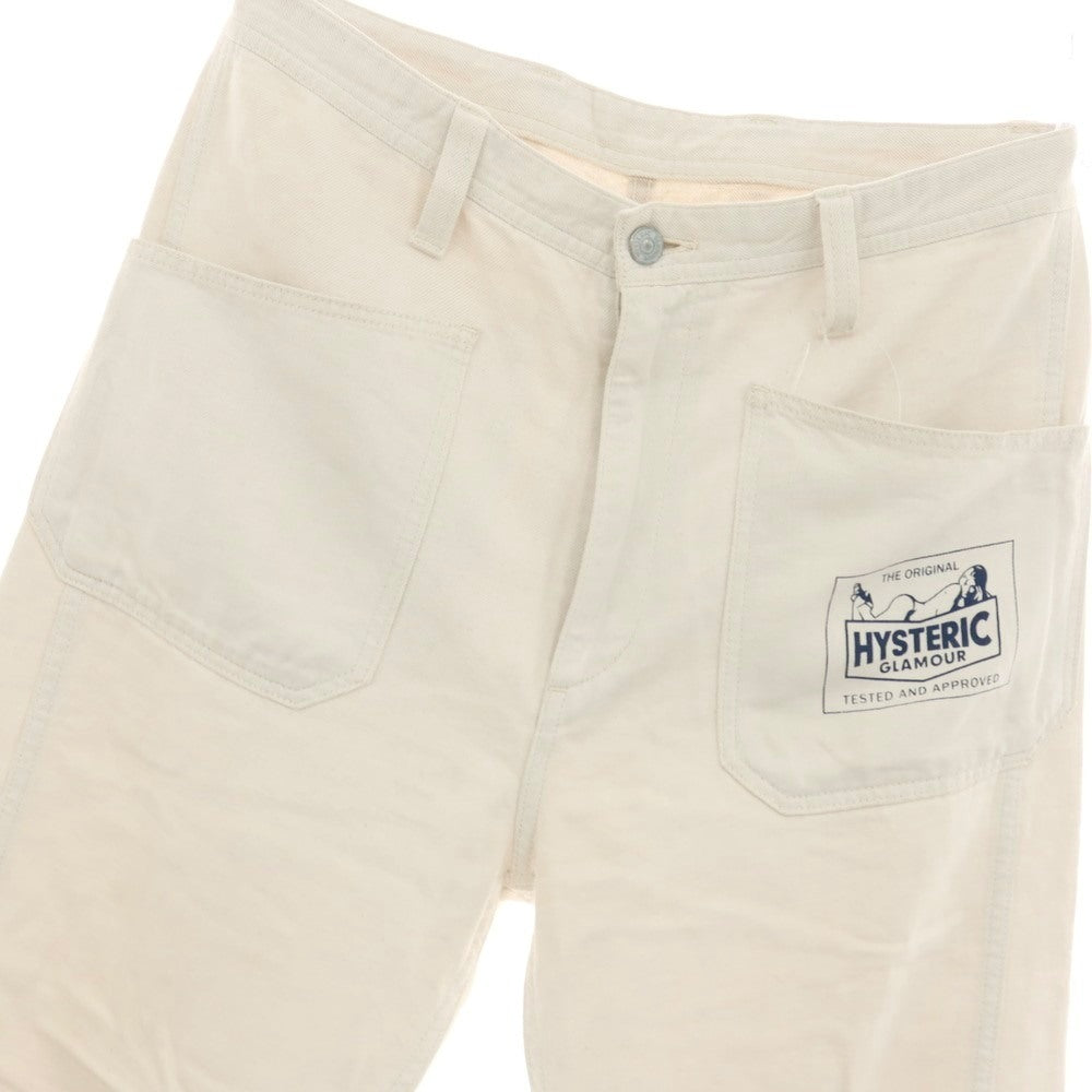 【中古】ヒステリックグラマー HYSTERIC GLAMOUR コットンリネン ワークパンツ アイボリー【サイズS】【 状態ランクC 】【 メンズ 】