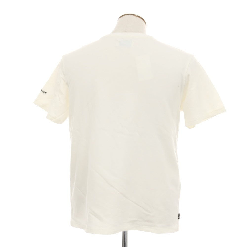 【中古】デュベティカ DUVETICA コットン プリント 半袖Ｔシャツ ホワイトxブルー【サイズL】【 状態ランクB 】【 メンズ 】[DPD]