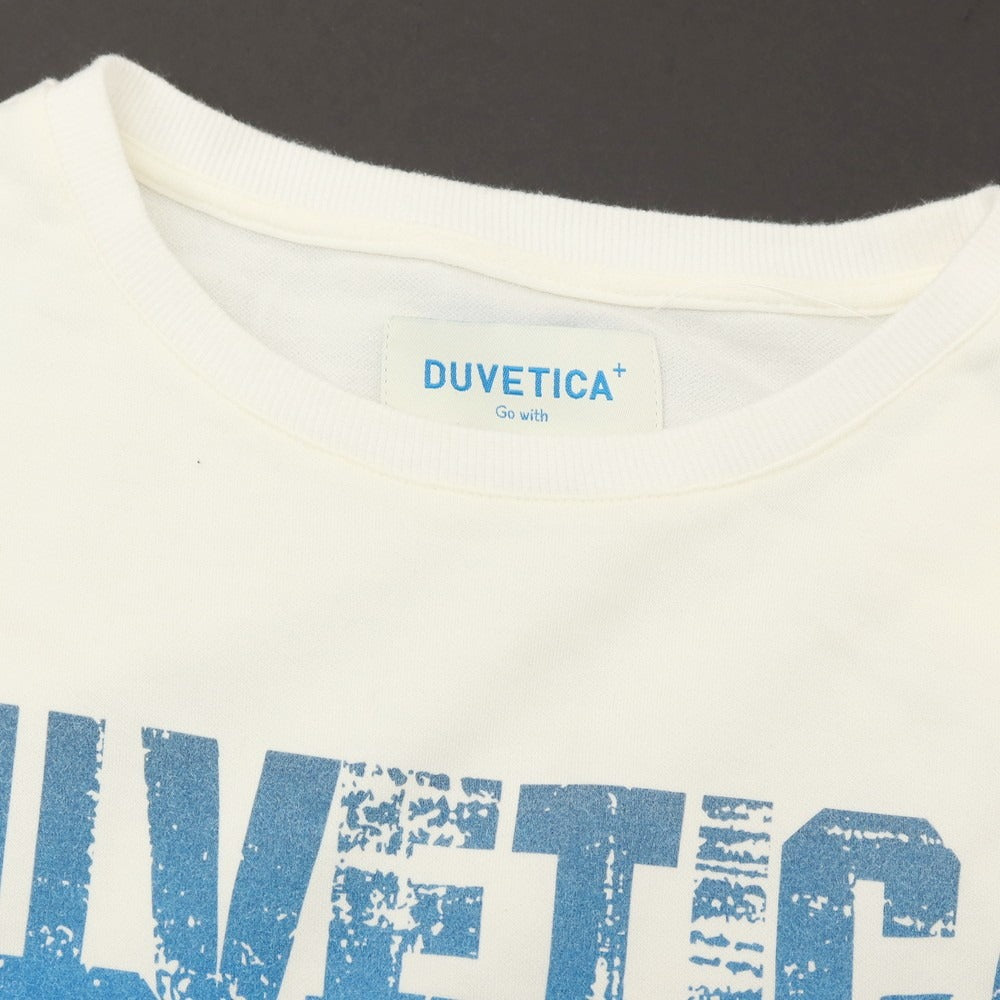 【中古】デュベティカ DUVETICA コットン プリント 半袖Ｔシャツ ホワイトxブルー【サイズL】【 状態ランクB 】【 メンズ 】[DPD]
