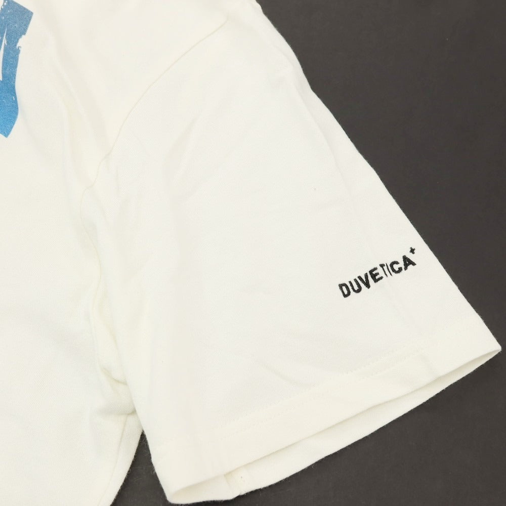 【中古】デュベティカ DUVETICA コットン プリント 半袖Ｔシャツ ホワイトxブルー【サイズL】【 状態ランクB 】【 メンズ 】[DPD]