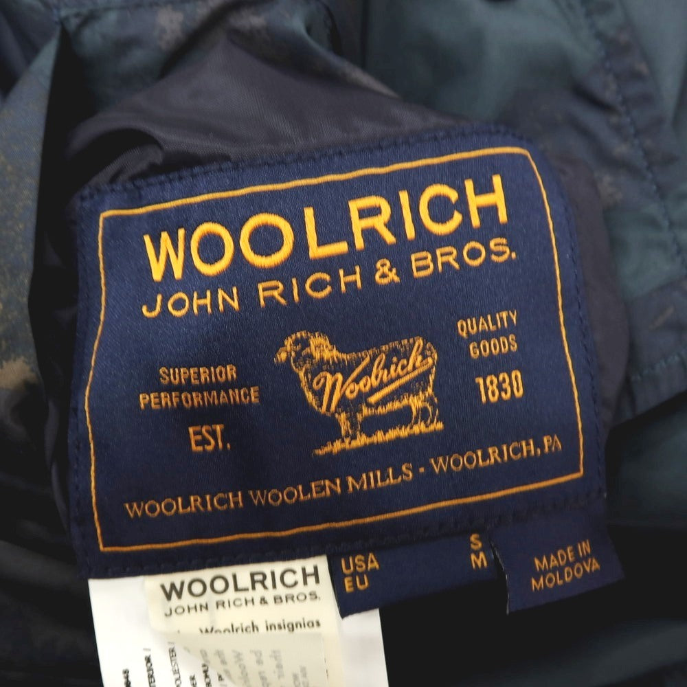 【中古】ウールリッチ WOOLRICH リバーシブル コットンナイロン×ポリエステル スタンドカラー ジップアップブルゾン ネイビー【 サイズS 】【 状態ランクB 】【 メンズ 】 [APD]