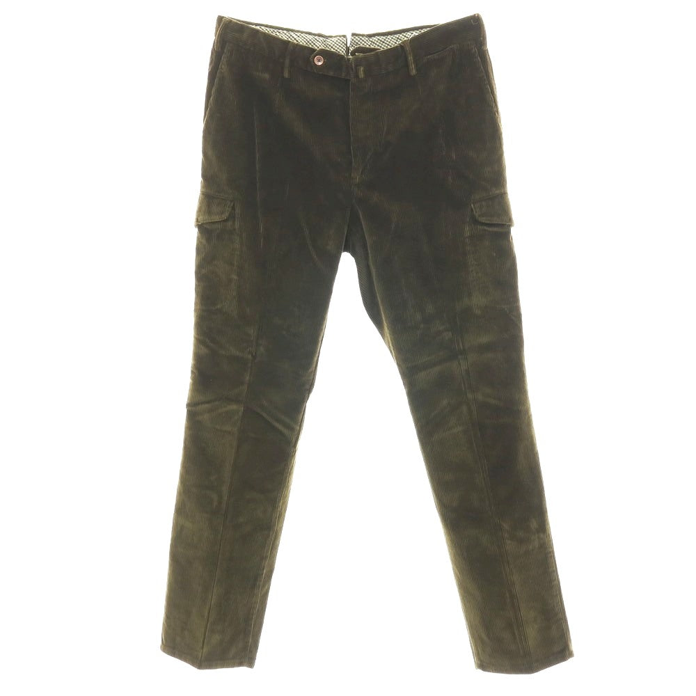 【中古】インコテックス INCOTEX コットン 中太畝 カーゴ コーデュロイパンツ オリーブ【サイズ50】【 状態ランクB 】【 メンズ 】