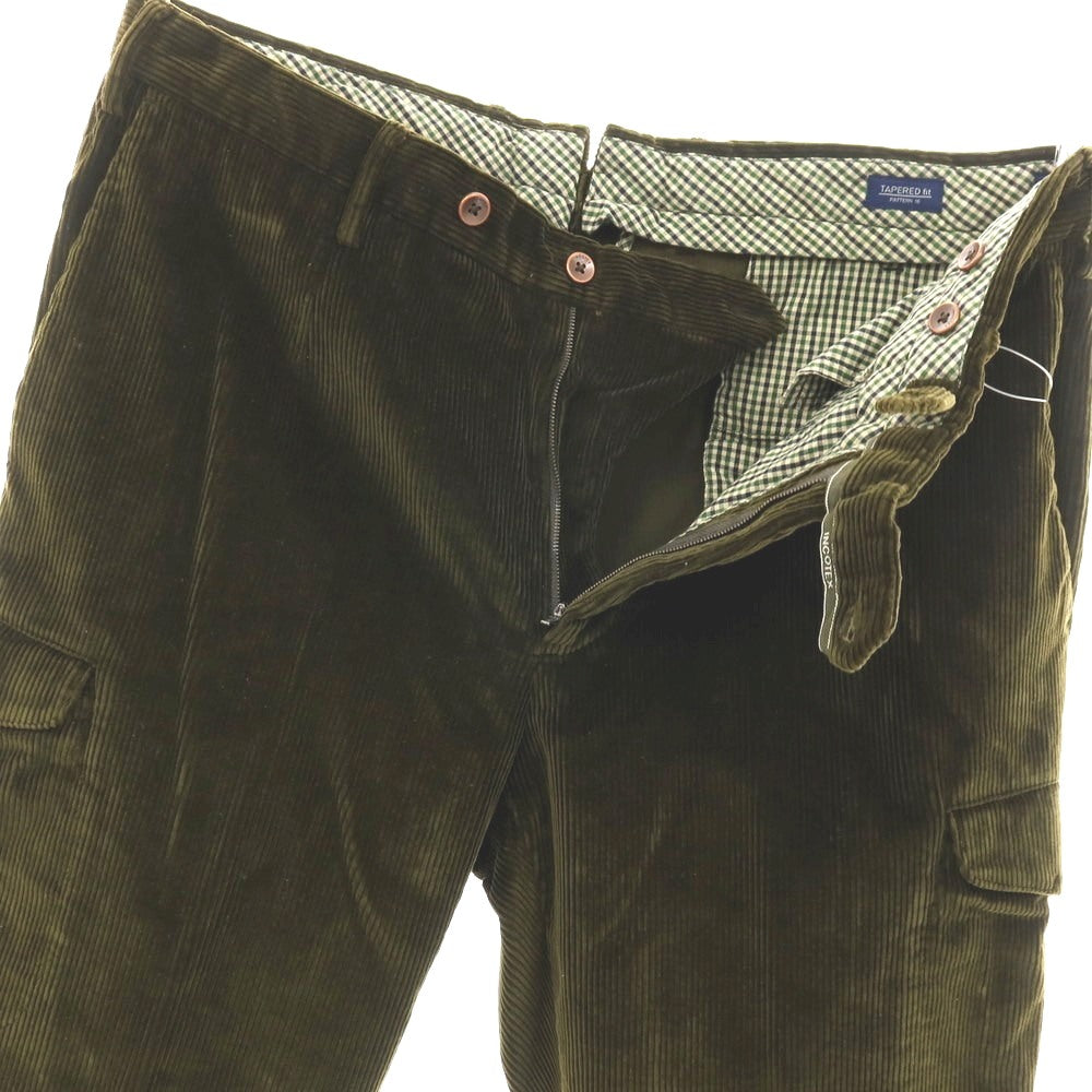 【中古】インコテックス INCOTEX コットン 中太畝 カーゴ コーデュロイパンツ オリーブ【サイズ50】【 状態ランクB 】【 メンズ 】