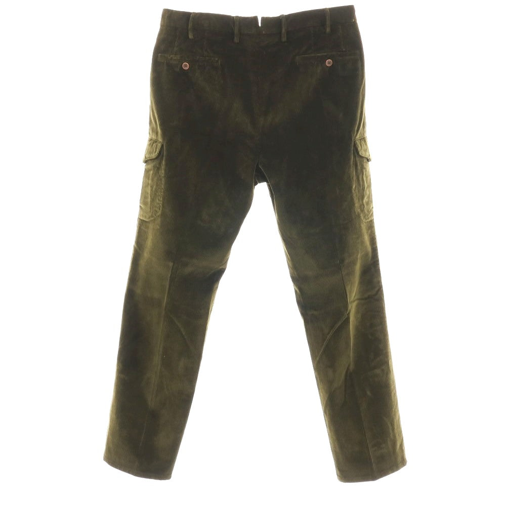 【中古】インコテックス INCOTEX コットン 中太畝 カーゴ コーデュロイパンツ オリーブ【サイズ50】【 状態ランクB 】【 メンズ 】