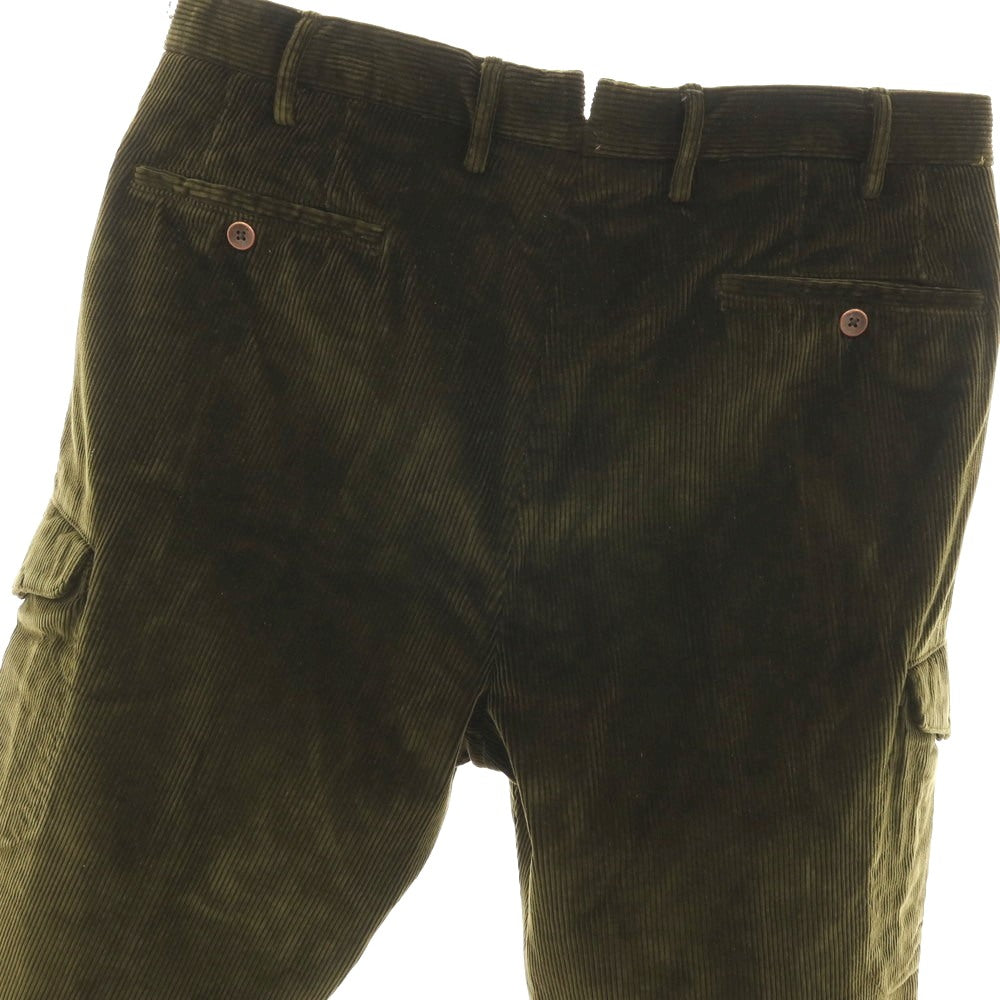 【中古】インコテックス INCOTEX コットン 中太畝 カーゴ コーデュロイパンツ オリーブ【サイズ50】【 状態ランクB 】【 メンズ 】