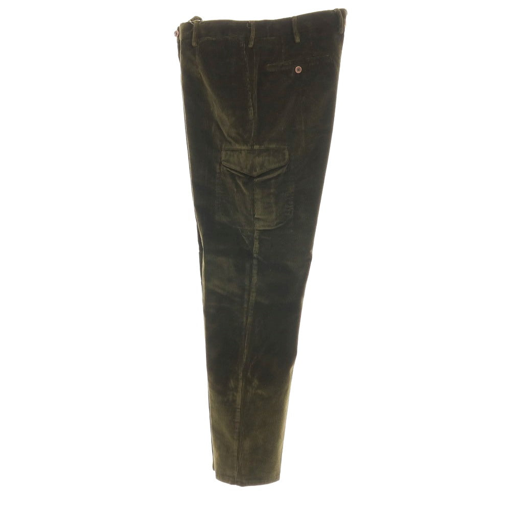 【中古】インコテックス INCOTEX コットン 中太畝 カーゴ コーデュロイパンツ オリーブ【サイズ50】【 状態ランクB 】【 メンズ 】