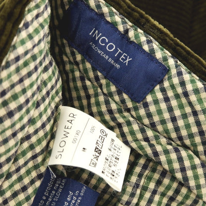 【中古】インコテックス INCOTEX コットン 中太畝 カーゴ コーデュロイパンツ オリーブ【サイズ50】【 状態ランクB 】【 メンズ 】