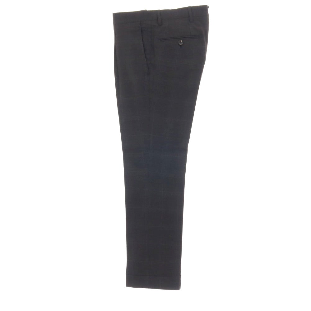 【中古】ラルディーニ LARDINI ストレッチ ウール チェック 3つボタンスーツ ダークグレー【サイズ42】【 状態ランクC 】【 メンズ 】