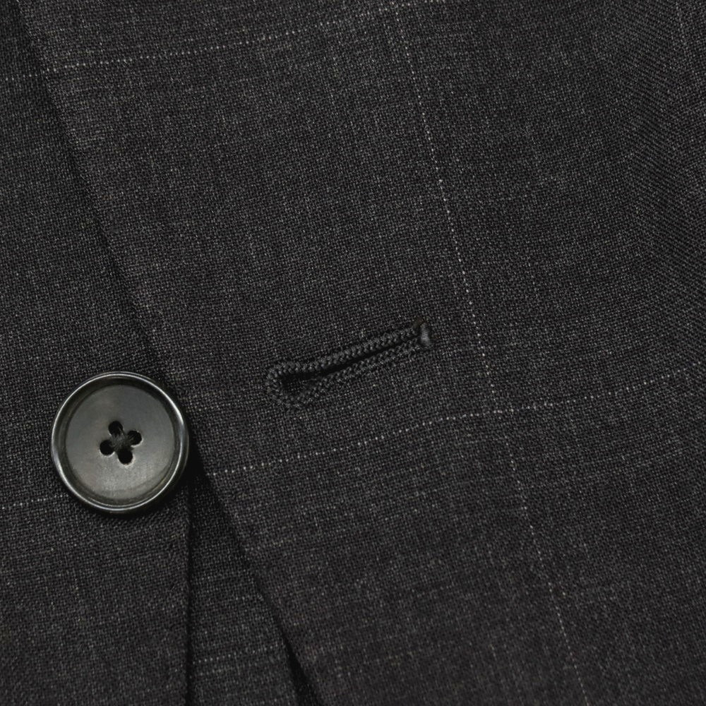 【中古】ラルディーニ LARDINI ストレッチ ウール チェック 3つボタンスーツ ダークグレー【サイズ42】【 状態ランクC 】【 メンズ 】