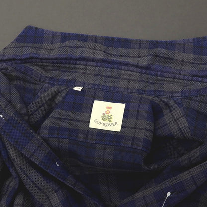 【中古】ギローバー GUY ROVER コットン チェック ホリゾンタルカラー カジュアルシャツ ネイビー【サイズXS】【 状態ランクC 】【 メンズ 】