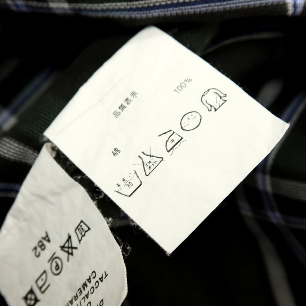 【中古】ギローバー GUY ROVER コットン チェック ホリゾンタルカラー カジュアルシャツ グリーン【サイズXS】【 状態ランクC 】【 メンズ 】