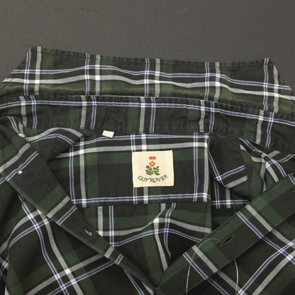 【中古】ギローバー GUY ROVER コットン チェック ホリゾンタルカラー カジュアルシャツ グリーン【サイズXS】【 状態ランクC 】【 メンズ 】