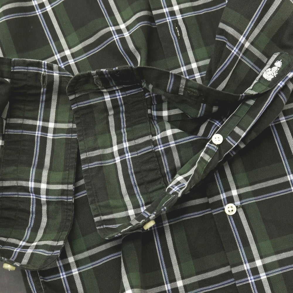 【中古】ギローバー GUY ROVER コットン チェック ホリゾンタルカラー カジュアルシャツ グリーン【サイズXS】【 状態ランクC 】【 メンズ 】