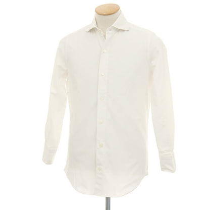 【中古】フィナモレ Finamore コットン ホリゾンタルカラー カジュアルシャツ ホワイト【サイズXS】【 状態ランクC 】【 メンズ 】