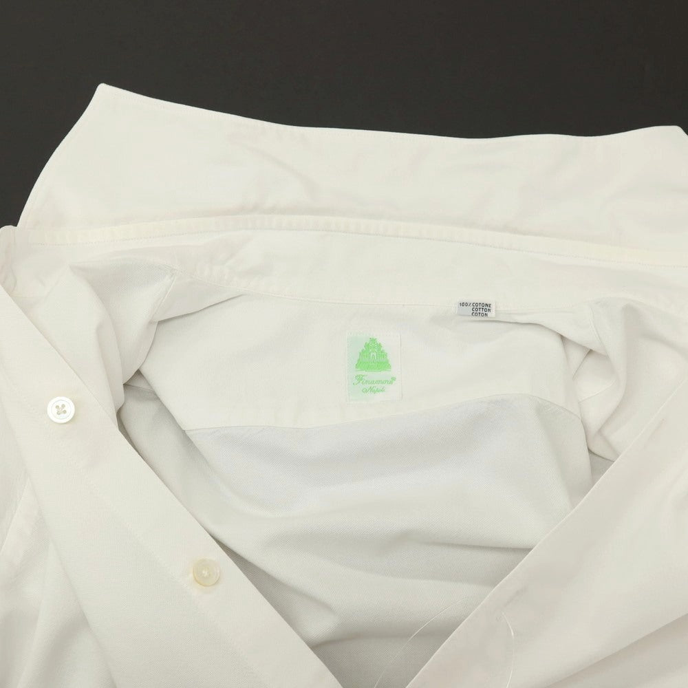 【中古】フィナモレ Finamore コットン ホリゾンタルカラー カジュアルシャツ ホワイト【サイズXS】【 状態ランクC 】【 メンズ 】