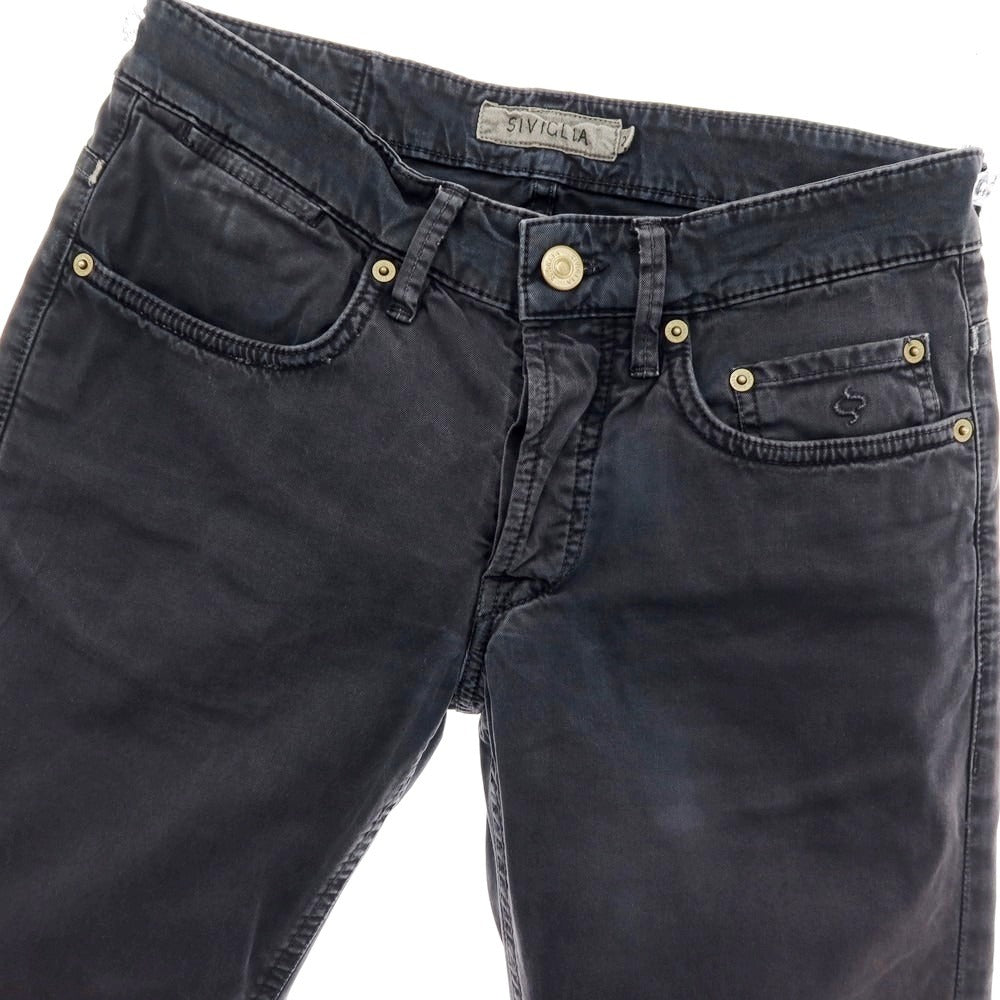 【中古】シビリア SIVIGLIA ストレッチコットン 5ポケットパンツ ダークグレー【 サイズ29 】【 状態ランクC 】【 メンズ 】 [APD]