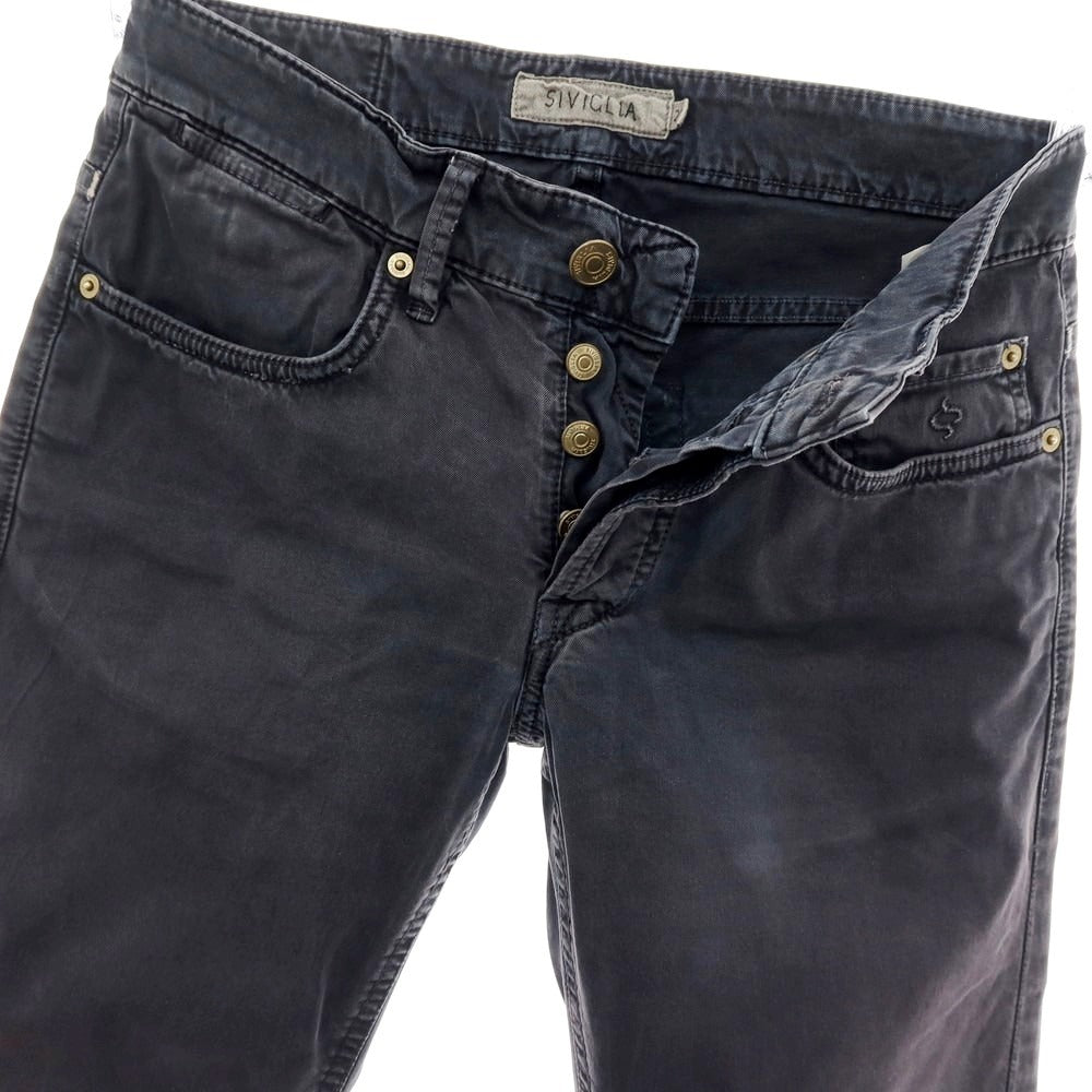 【中古】シビリア SIVIGLIA ストレッチコットン 5ポケットパンツ ダークグレー【 サイズ29 】【 状態ランクC 】【 メンズ 】 [APD]