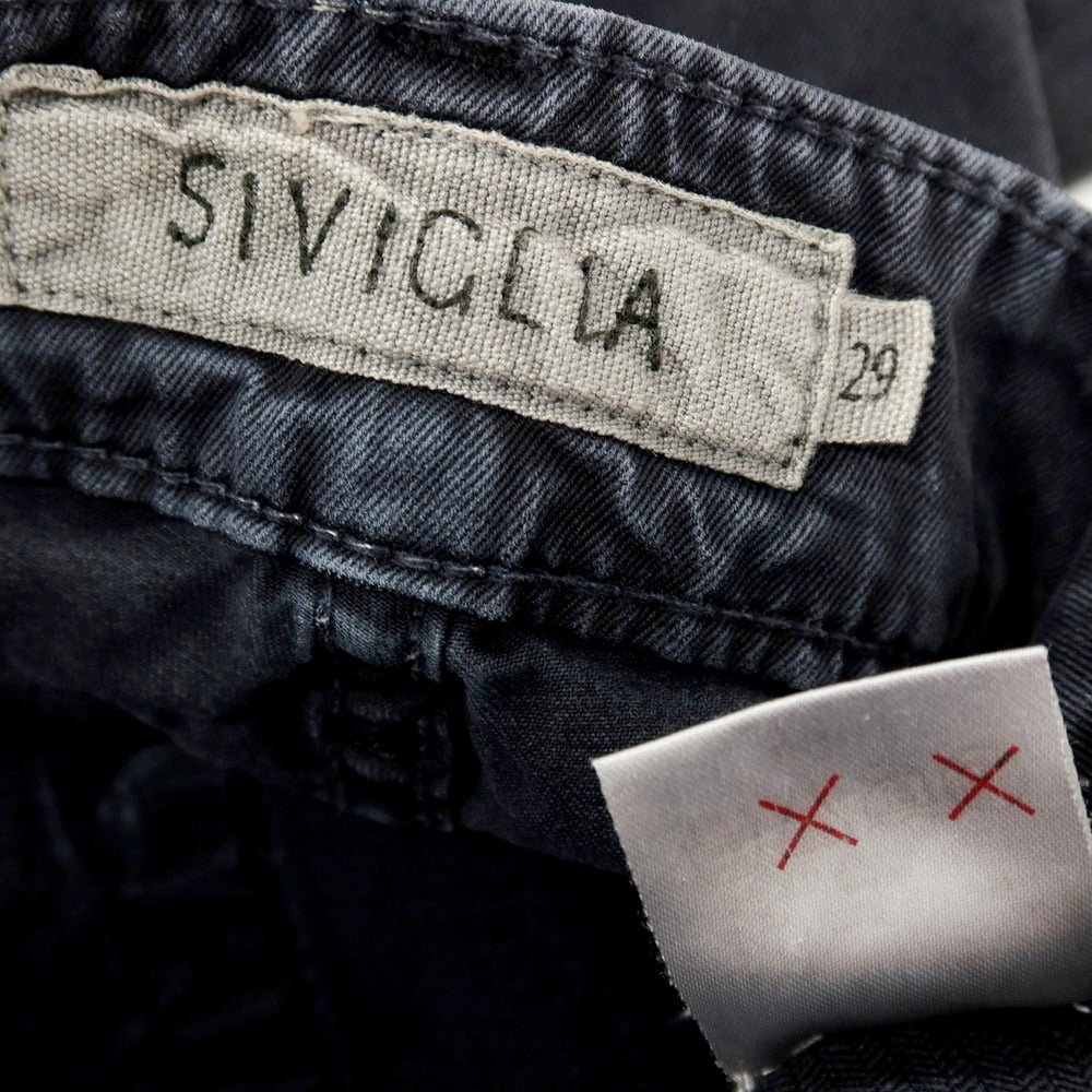 【中古】シビリア SIVIGLIA ストレッチコットン 5ポケットパンツ ダークグレー【 サイズ29 】【 状態ランクC 】【 メンズ 】 [APD]