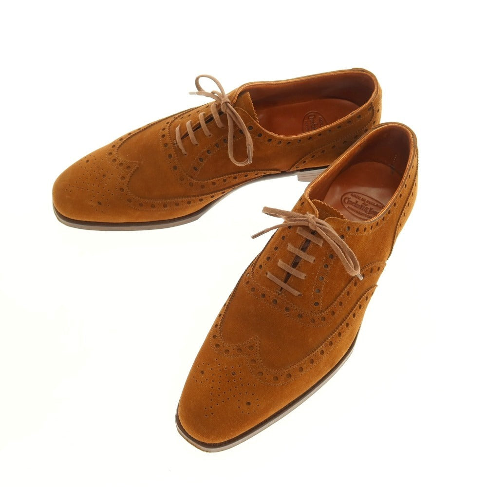 【中古】クロケットアンドジョーンズ CROCKETT&amp;JONES スエード ドレスシューズ ブラウン【 サイズ7　D 】【 状態ランクB 】【 メンズ 】 [BPD]