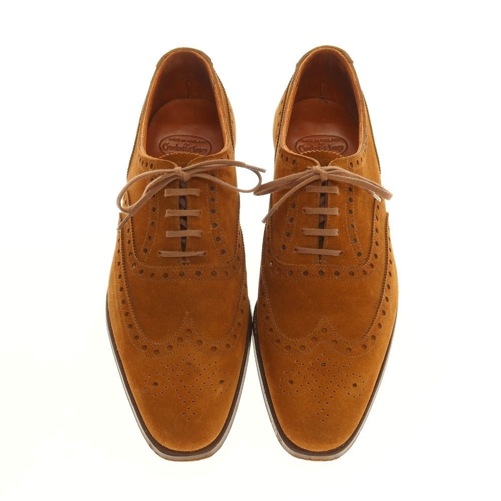 【中古】クロケットアンドジョーンズ CROCKETT&amp;JONES スエード ドレスシューズ ブラウン【 サイズ7　D 】【 状態ランクB 】【 メンズ 】 [BPD]