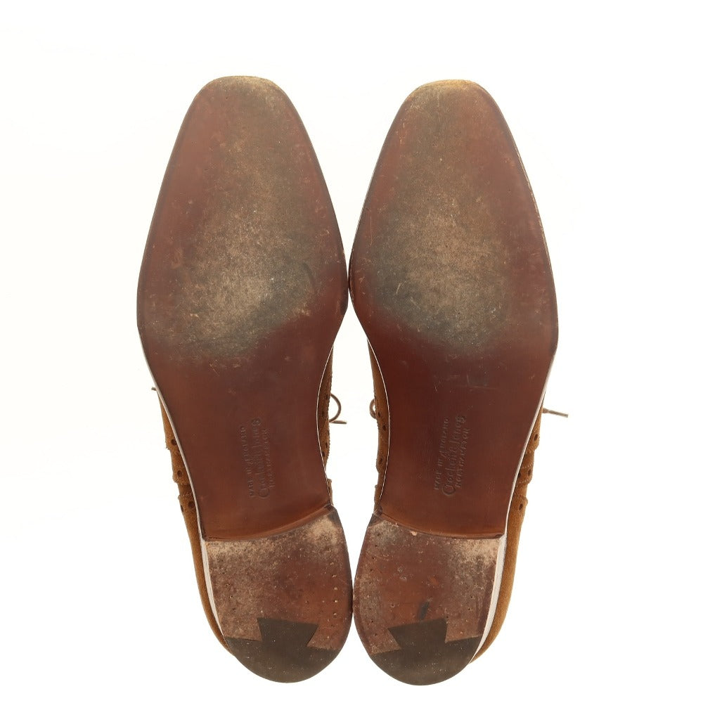 【中古】クロケットアンドジョーンズ CROCKETT&amp;JONES スエード ドレスシューズ ブラウン【 サイズ7　D 】【 状態ランクB 】【 メンズ 】 [BPD]