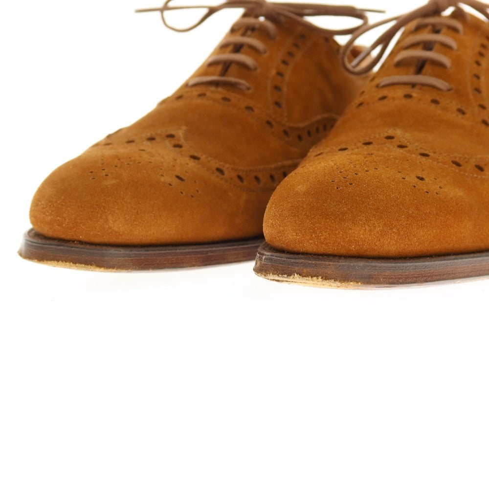 【中古】クロケットアンドジョーンズ CROCKETT&amp;JONES スエード ドレスシューズ ブラウン【 サイズ7　D 】【 状態ランクB 】【 メンズ 】 [BPD]