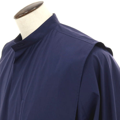 【中古】アイム メン IM MEN 2025年秋冬 ポリエステル系 スタンドカラー カジュアルシャツ ネイビー【サイズ表記なし（L位）】【 状態ランクA 】【 メンズ 】