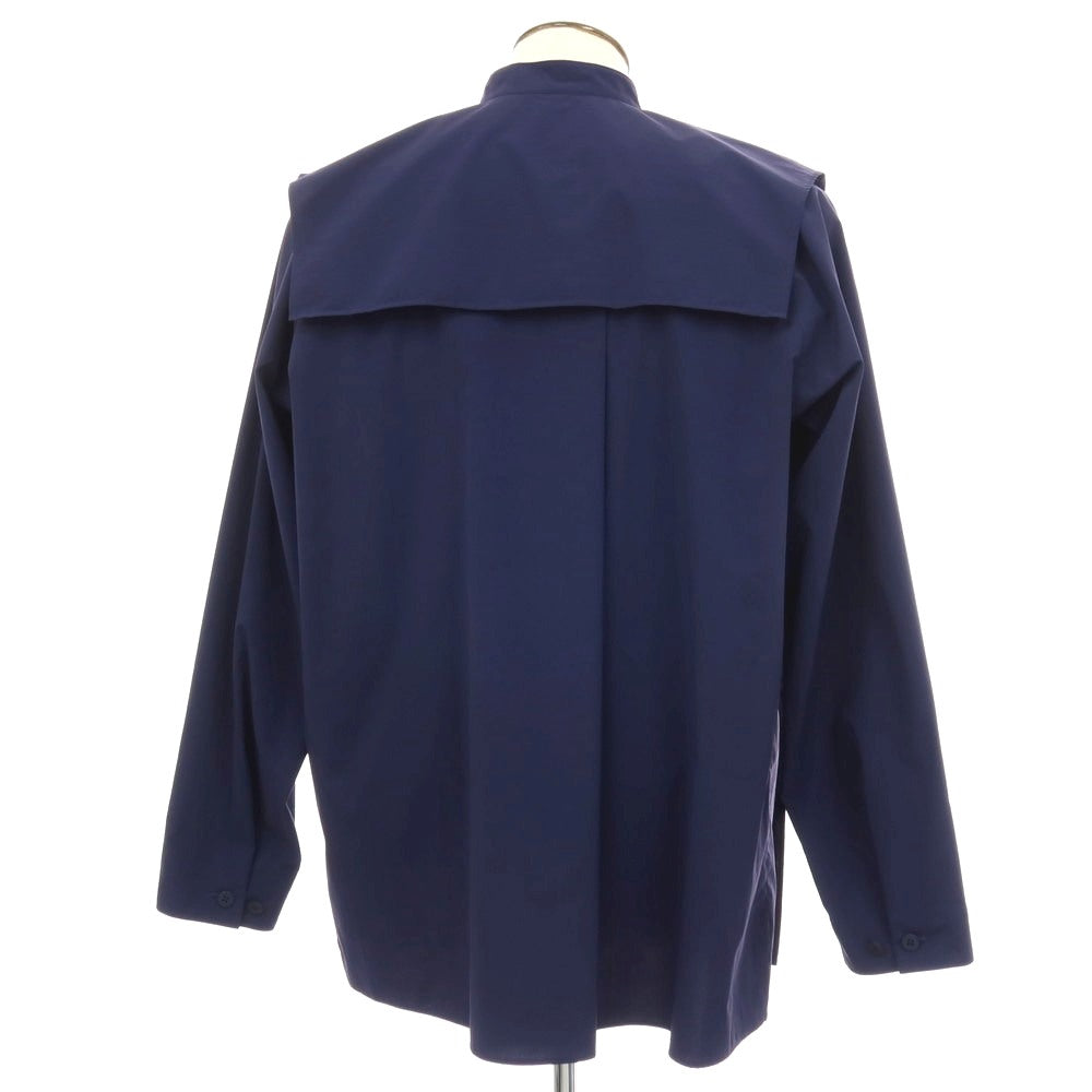 【中古】アイム メン IM MEN 2025年秋冬 ポリエステル系 スタンドカラー カジュアルシャツ ネイビー【サイズ表記なし（L位）】【 状態ランクA 】【 メンズ 】