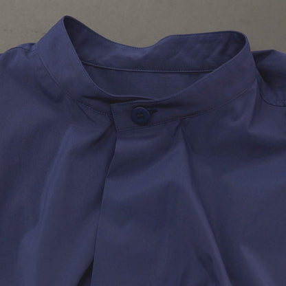 【中古】アイム メン IM MEN 2025年秋冬 ポリエステル系 スタンドカラー カジュアルシャツ ネイビー【サイズ表記なし（L位）】【 状態ランクA 】【 メンズ 】