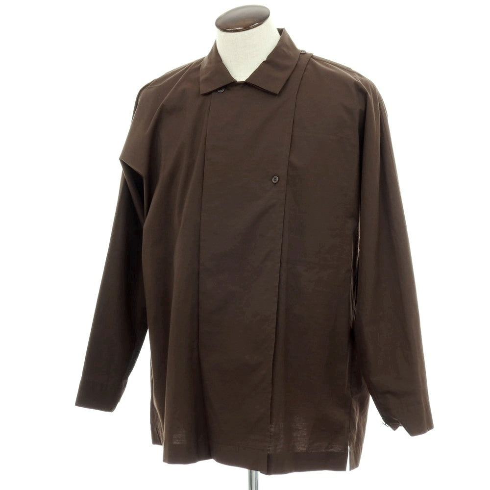 【中古】オム プリッセ イッセイミヤケ HOMME PLISSE ISSEY MIYAKE 2025年春夏 コットンナイロン カジュアルシャツ ブラウン【サイズ3】【 状態ランクA 】【 メンズ 】