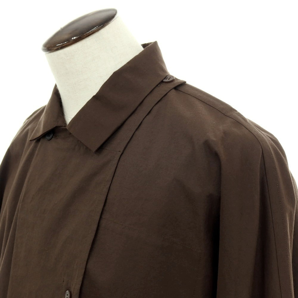 【中古】オム プリッセ イッセイミヤケ HOMME PLISSE ISSEY MIYAKE 2025年春夏 コットンナイロン カジュアルシャツ ブラウン【サイズ3】【 状態ランクA 】【 メンズ 】