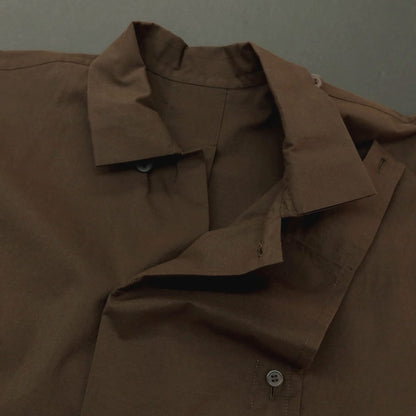 【中古】オム プリッセ イッセイミヤケ HOMME PLISSE ISSEY MIYAKE 2025年春夏 コットンナイロン カジュアルシャツ ブラウン【サイズ3】【 状態ランクA 】【 メンズ 】