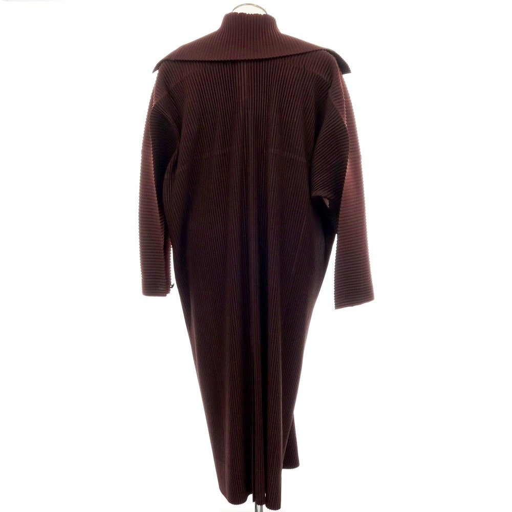 【中古】オム プリッセ イッセイミヤケ HOMME PLISSE ISSEY MIYAKE 2026年春夏 プリーツ加工 ロングコート ダークブラウン【 サイズ表記なし（L位） 】【 状態ランクA 】【 メンズ 】 [BPD]