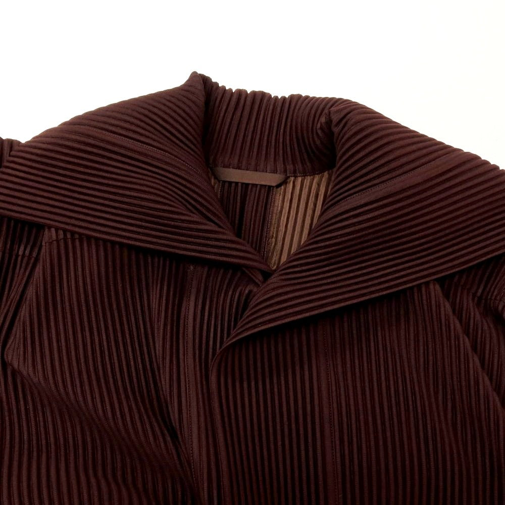 【中古】オム プリッセ イッセイミヤケ HOMME PLISSE ISSEY MIYAKE 2026年春夏 プリーツ加工 ロングコート ダークブラウン【サイズ表記なし（L位）】【 状態ランクA 】【 メンズ 】