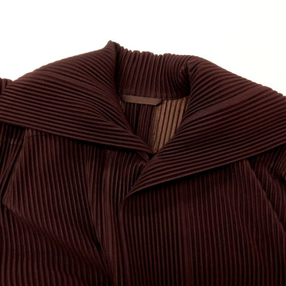 【中古】オム プリッセ イッセイミヤケ HOMME PLISSE ISSEY MIYAKE 2026年春夏 プリーツ加工 ロングコート ダークブラウン【サイズ表記なし（L位）】【 状態ランクA 】【 メンズ 】