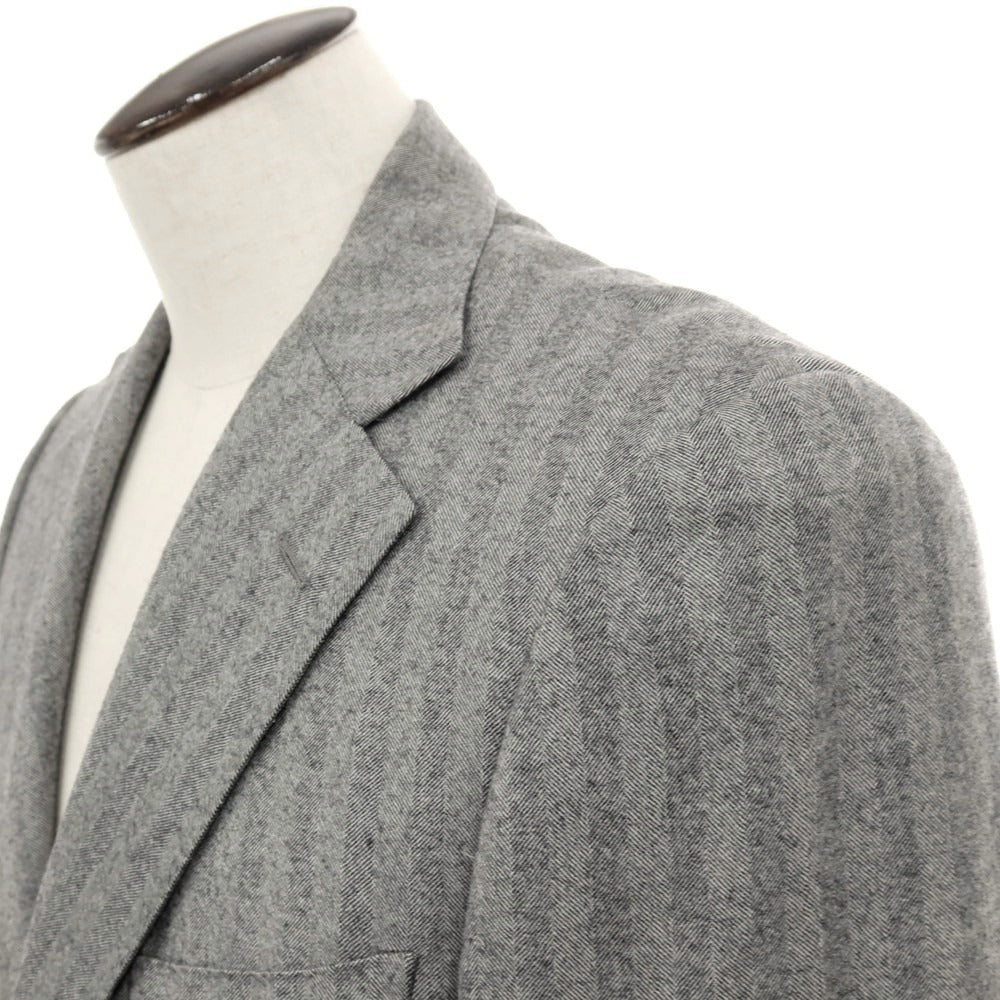 【中古】カルーゾ CARUSO ウールカシミヤ ヘリンボーン 3つボタンスーツ グレー【サイズ50】【 状態ランクB 】【 メンズ 】