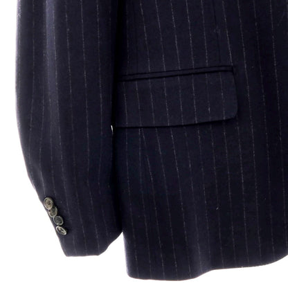 【中古】イザイア ISAIA GREGORY ウールカシミヤ ストライプ 3つボタンスーツ ネイビーxグレー【サイズ48】【 状態ランクC 】【 メンズ 】