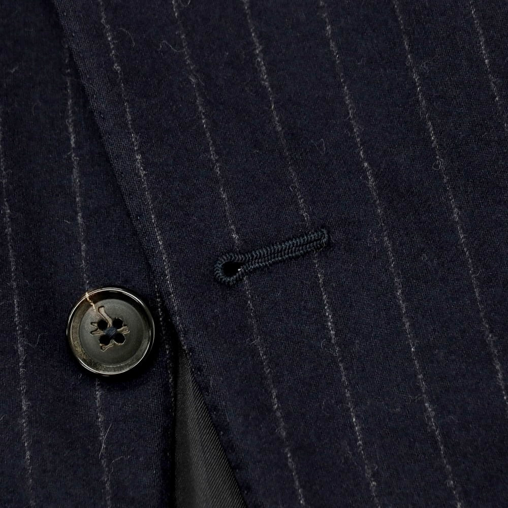 【中古】イザイア ISAIA GREGORY ウールカシミヤ ストライプ 3つボタンスーツ ネイビーxグレー【サイズ48】【 状態ランクC 】【 メンズ 】